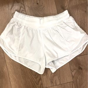 Lululemon Hotty Hot white shorts, low rise, 2.5”, size 4